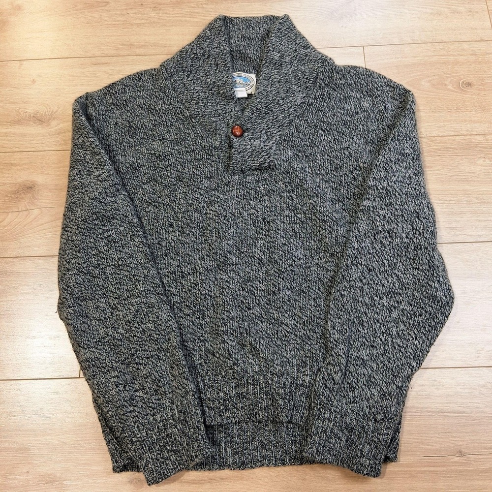 Men's Shawl Collar Wool Blend Sweater - Marled Gray